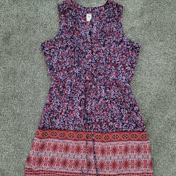 Gap Purple Flowered Sleeveless lined Dress Medium - Picture 5 of 12